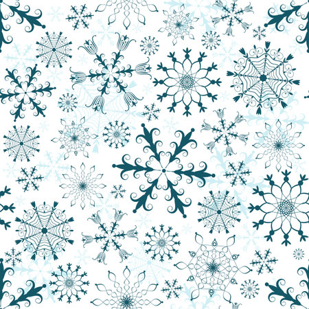 Seamless white, dark blue and blue christmas pattern のイラスト素材