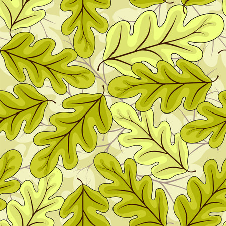 Floral seamless pattern with green leaves のイラスト素材