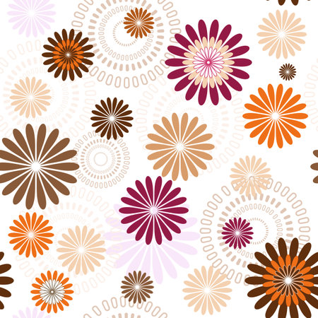 Seamless floral pastel pattern with flowers (vector)のイラスト素材