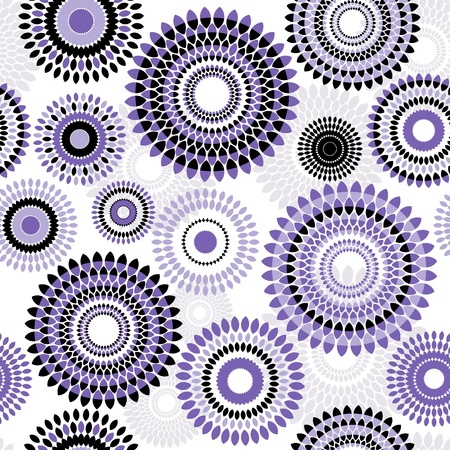 Seamless white pattern with violet and black balls のイラスト素材