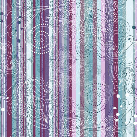 Colorful floral  translucent seamless striped vintage pattern のイラスト素材