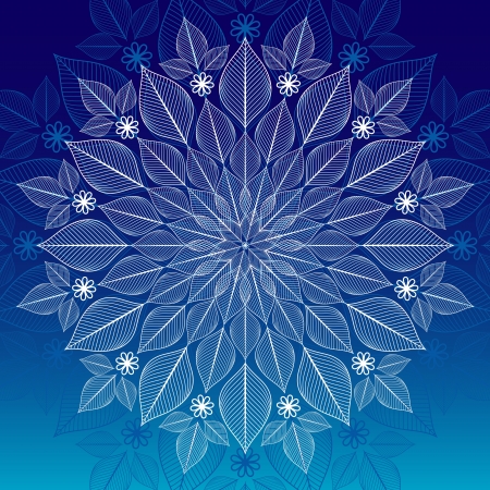 Christmas white and blue frame with big snowflake (vector)のイラスト素材