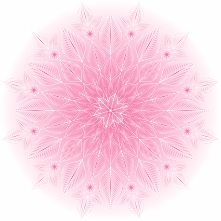 Gentle pink and white round floral frame (vector)のイラスト素材