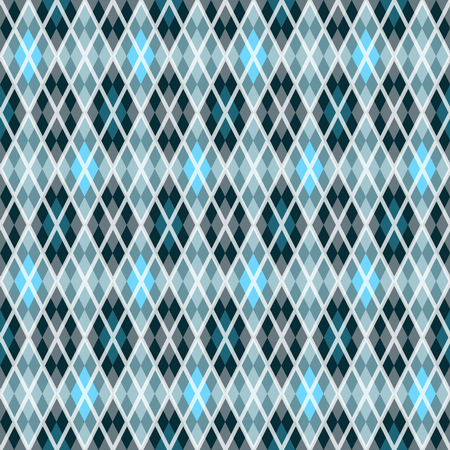 Blue and gray seamless checkered pattern with rhombs のイラスト素材