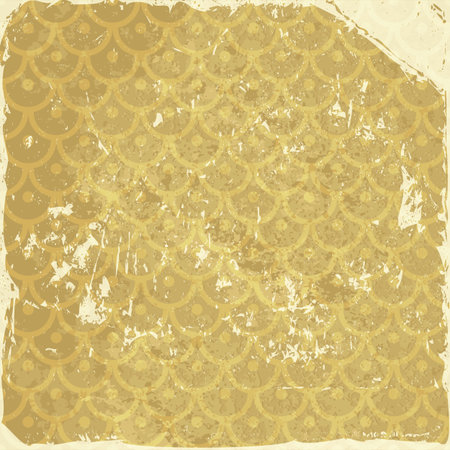 Grunge background with gold pattern のイラスト素材