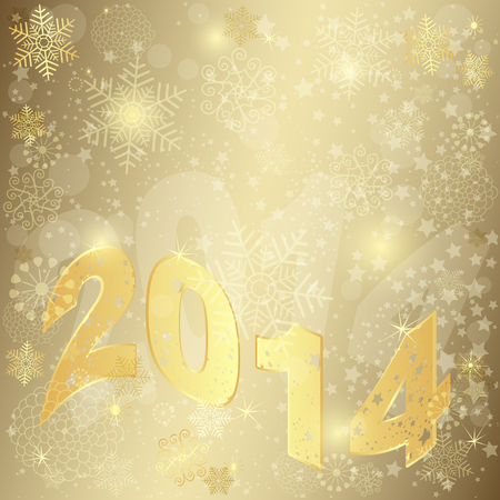 Golden Christmas frame with the inscription 2014 のイラスト素材