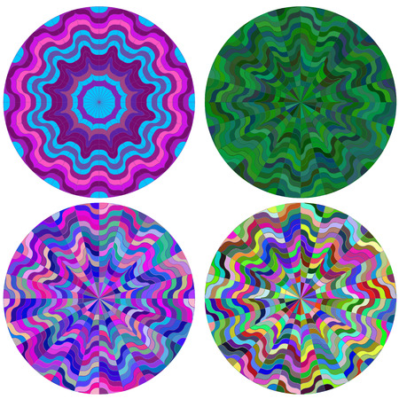 Set of four colorful rotary patterns for design  のイラスト素材