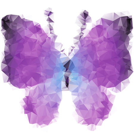 Bright violet butterfly of triangles on a white background  のイラスト素材