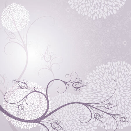 Delicate tender light purple frame with floral ornaments (vector EPS 10)のイラスト素材