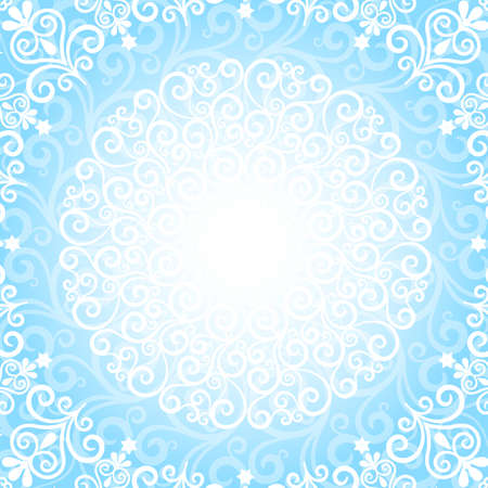 Blue christmas card with lacy snowflake, vector eps 10のイラスト素材