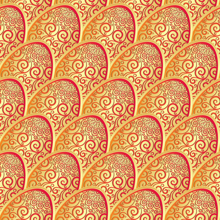 Seamless pattern with golden lacy gradient Easter eggs, vectorのイラスト素材