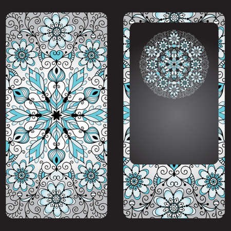 Silvery cover for a mobile phone in vintage style with a circular pattern on a black background, vectorのイラスト素材