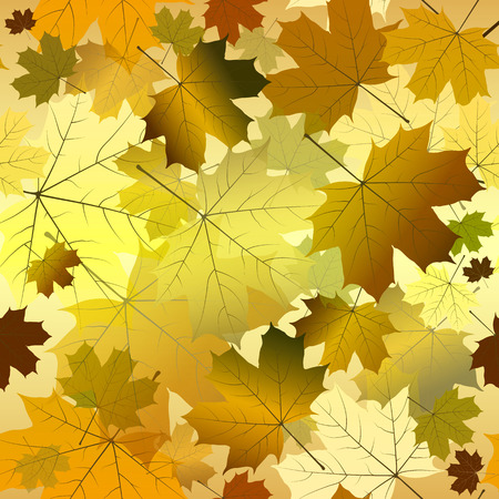 Gradient autumn seamless pattern with colorful maple leaves, vector eps 10のイラスト素材