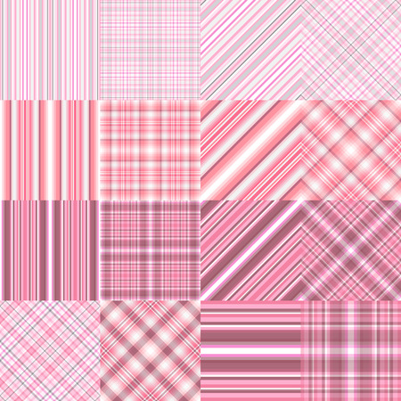 Set abstract diagonal striped seamless pattern with white, gray and pink stripsのイラスト素材