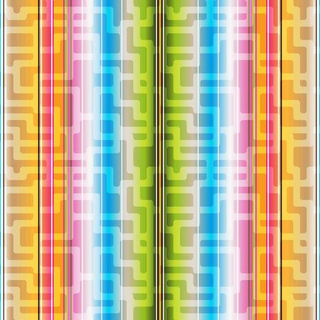 Rainbow seamless pattern of vertical stripes with  translucent pattern of interlacing lines. Vector image. Eps 10のイラスト素材