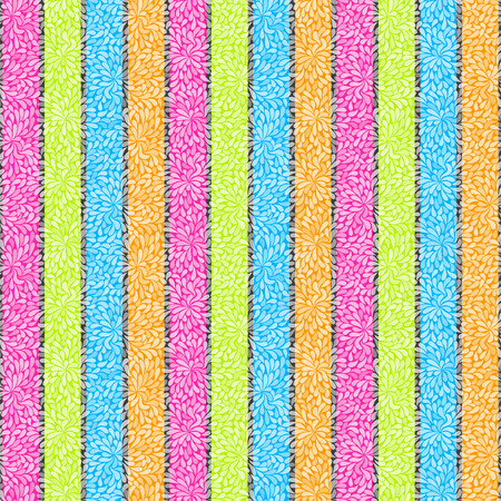 Bright seamless pattern with multicolored stripes and translucent curls. Vector image. Eps 10のイラスト素材