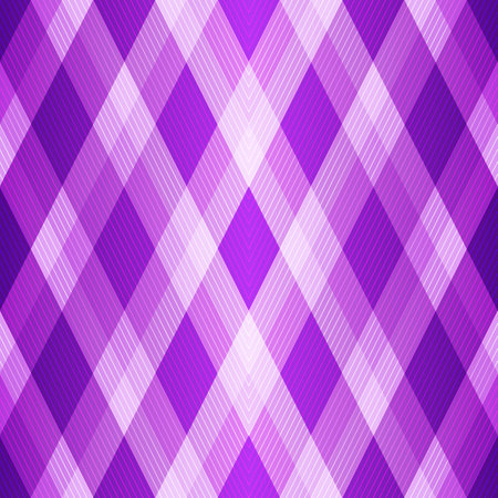 Seamless checkered pattern with purple and white rhombus and diagonal stripes. vector eps 10のイラスト素材