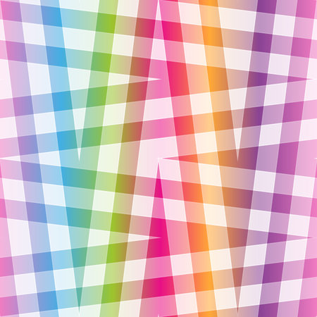 Vector eamless abstract rainbow cell diagonal patternのイラスト素材