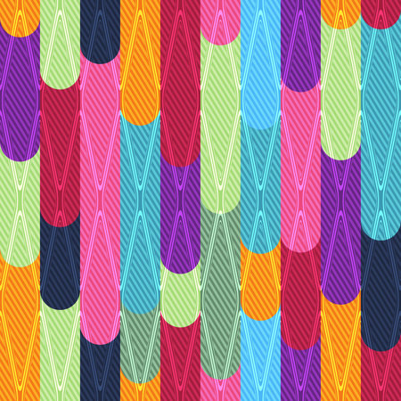 Vector colorful seamless geometric pattern with rainbow stripes and rhombusesのイラスト素材