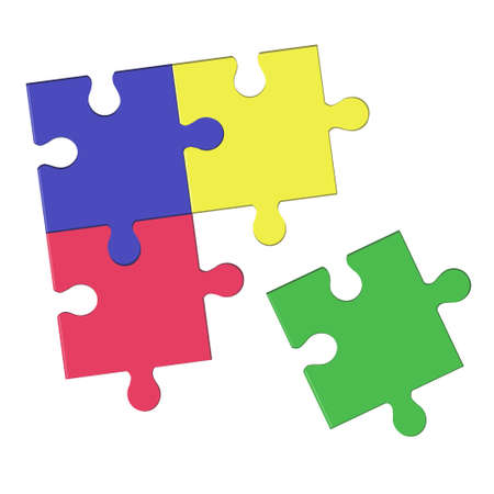 Colorful pieces of vector puzzle. Children's educational games.のイラスト素材