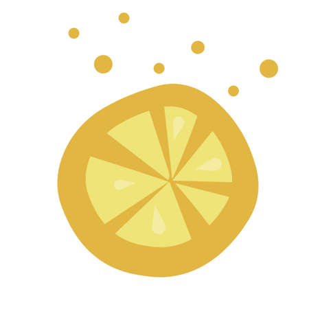 Fresh piece of fruit. orange slice. vegan food. flat vector illustration, element for your design.のイラスト素材