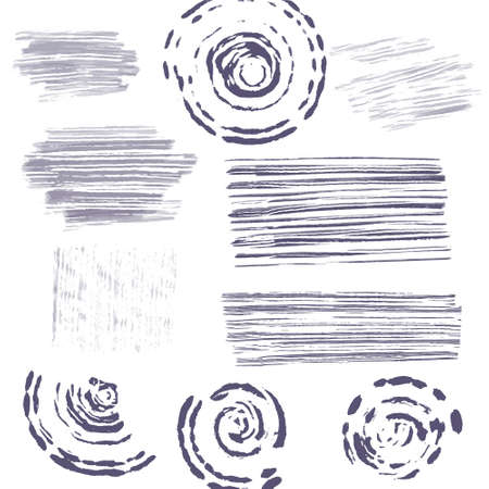 Vector set of abstract textures from paint strokes. Hand drawn abstract grunge backgrounds, stripes and lines.のイラスト素材