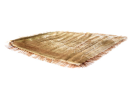 Watercolor illustration of a kitchen rug made of burlap or fabric, hand drawn.の写真素材