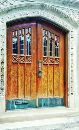 Bright wooden church  doorsの素材