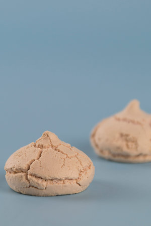 meringues on a blue background.