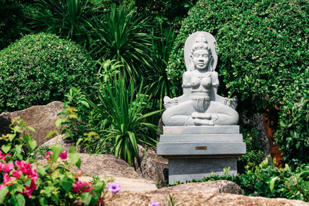 A statue of a flower gardenのeditorial素材
