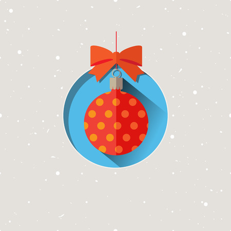 Abstract christmas ball in flat design style,  illustration. Decor element for invitations, greeting cards, posters.のイラスト素材