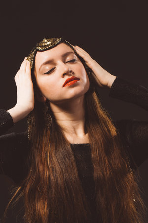 beautiful stylish woman in oriental style