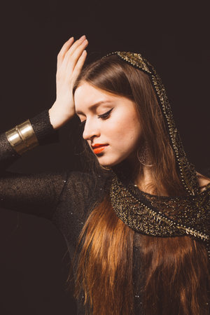beautiful stylish woman in oriental style