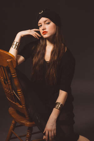 beautiful stylish woman in oriental styleの写真素材