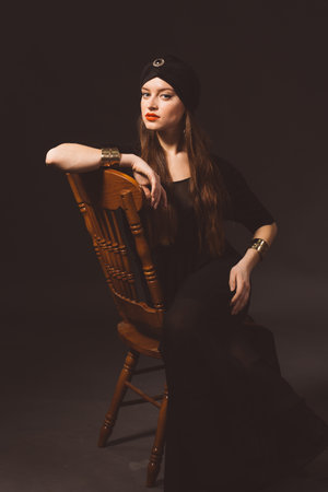 beautiful stylish woman in oriental styleの写真素材