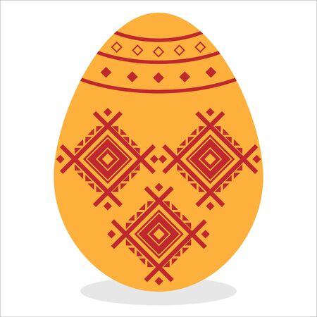 Easter eggs with ornament on white backgroundのイラスト素材