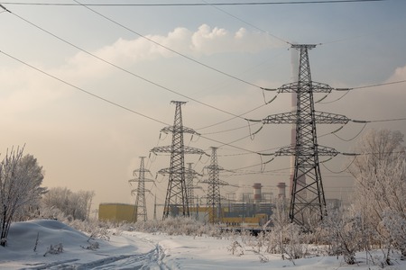 pipe factory smoke pollution smog, ecological disasterの写真素材