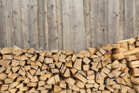 Woodpile - stack of wood. Firewood