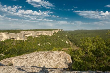 Eski-Kermen is a medieval fortress city in the South-Western part of the Crimean Peninsulaの写真素材
