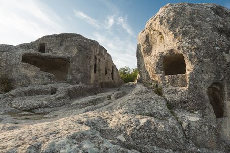 Eski-Kermen is a medieval fortress city in the South-Western part of the Crimean Peninsulaの写真素材