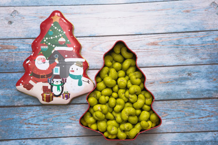 Christmas sweets, a jar full of bright colorful candies and candies