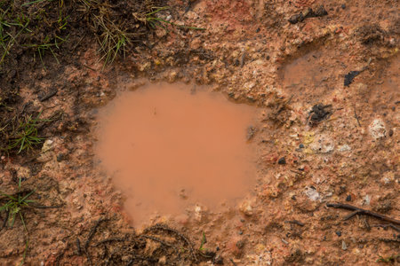 Mud texture or wet brown soil as natural organic clay and geological sediment mixture as in roughing...