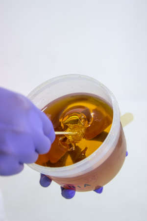 Can on liquid sugar for skin epilationの写真素材