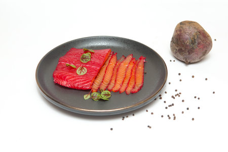 Salted red fish with sea salt is delicious