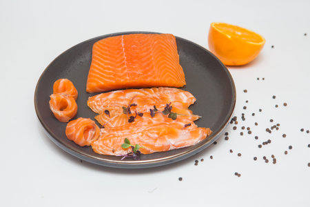 Salted red fish with sea salt is deliciousの写真素材