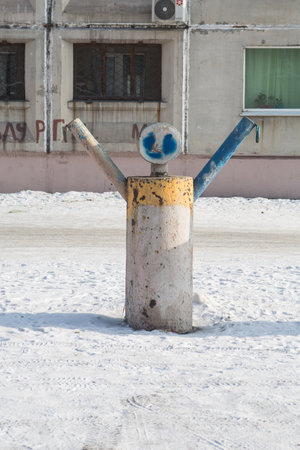 Elements of a children's playground,iron figures on a playground.の写真素材