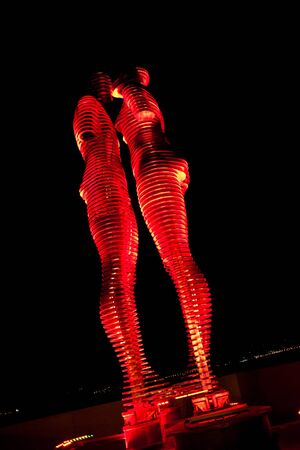 Moving dynamic sculpture Ali I Nino designed by Tamara Kvesitadzeのeditorial素材