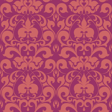 Vector seamless floral damask pattern for wedding invitation or vintage abstract backgroundのイラスト素材