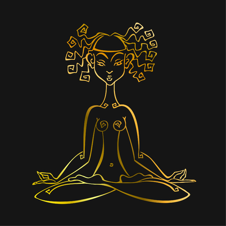 Reiki symbol. A sacred sign. Cho Ku Rei. Spiritual energy. Alternative medicine. Esoteric. Vector.のイラスト素材