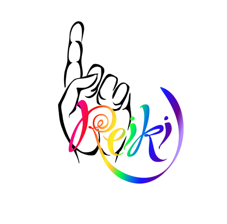 Reiki Energy. Logotype. Healing energy. Alternative medicine Spiritual practice Vectorのイラスト素材